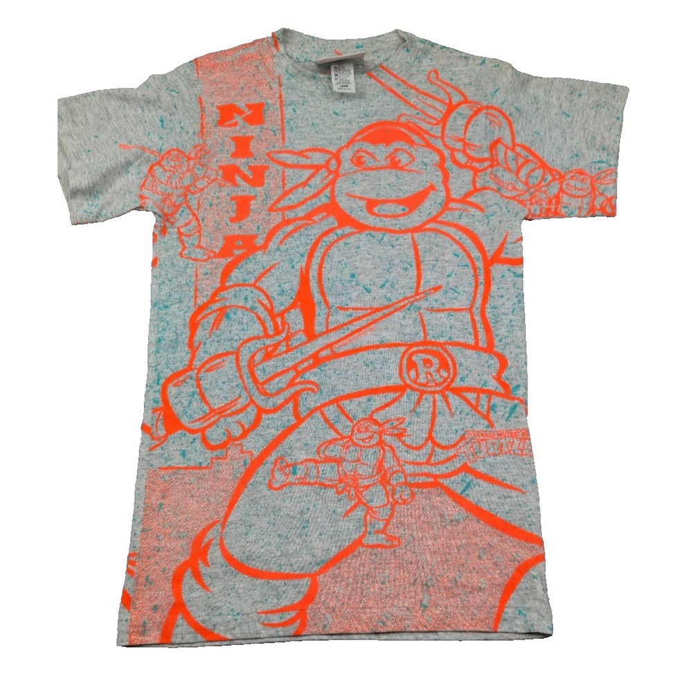 AOP Vtg 90's Teenage Mutant Ninja Turtles T-Shirt Boys L boys Made in USA Single